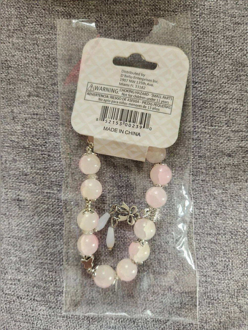 D'Bello Accessories Pink Beaded Bracelet